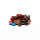 a combination of Smarties, Jaffas, Chocolate Bullets, Chocolate Sultanas and Chocolate Apricots