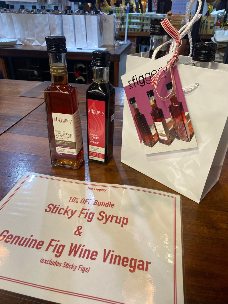 Figgery Pack 250ml Sticky Fig Syrup, 250ml Sticky Fig Dressing and 250ml Fig Vinegar