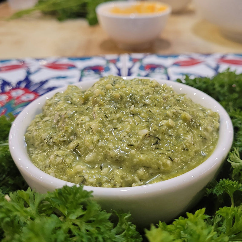 Dill Chive & Anchovy Pesto ($55/kg)