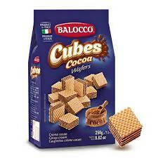 Wafers - Cubes Cocoa 250gm Balocco