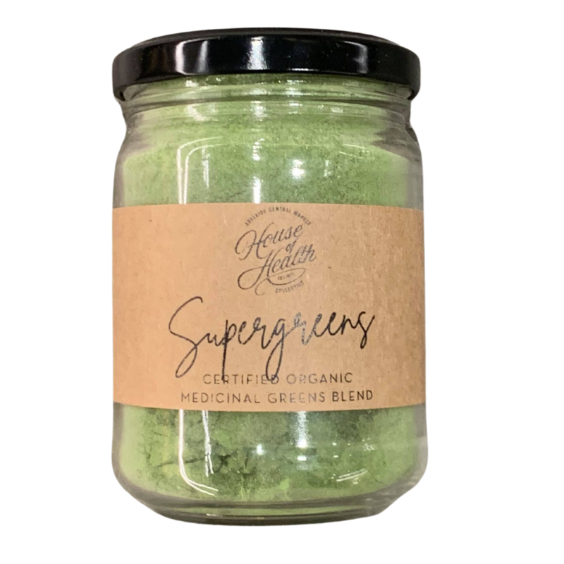 Supergreens - Medicinal Greens Blend - 100g Jar - Certified Organic